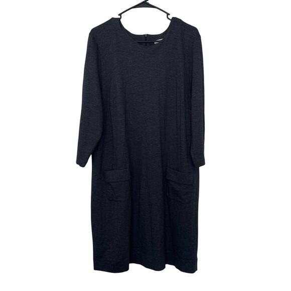 NWT J. Jill Ponte Knit Crew Pullover Patch Pockets Relaxed Shirt Dress Size XL - Picture 1 of 10